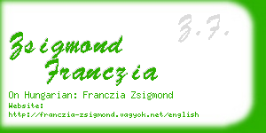 zsigmond franczia business card